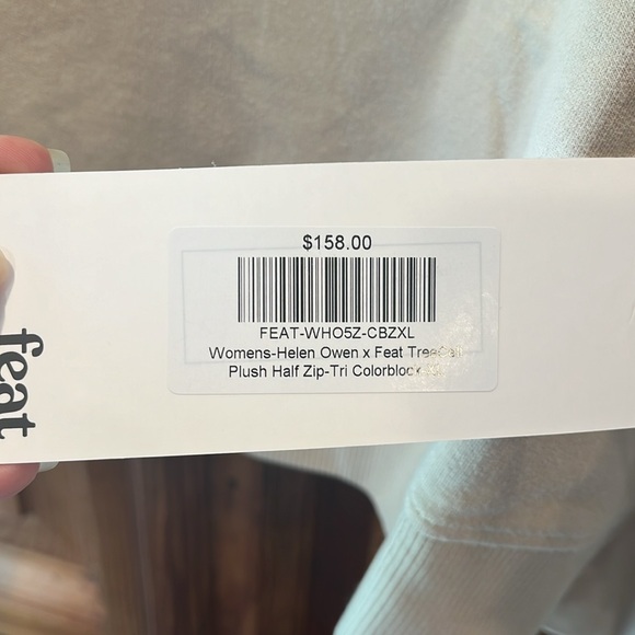 Feat Helen Owen Treecell Plush Half Zip Tri Colorblock Size XL - Picture 5 of 6